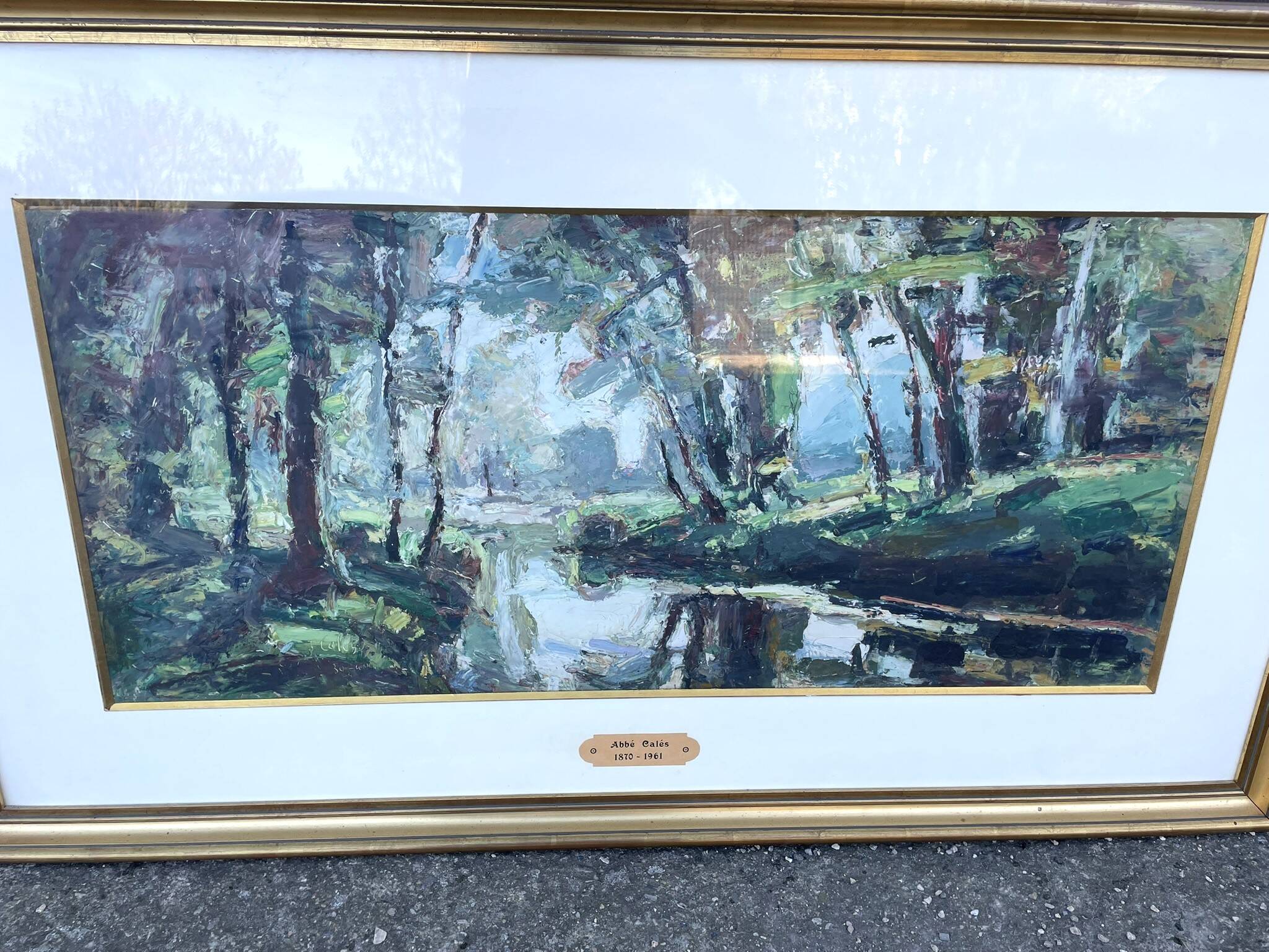Painting by Abbé Calès, signed and framed.