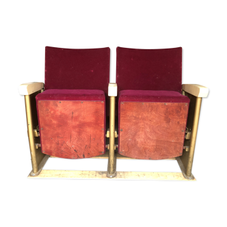 Vintage cinema bench 2 armchairs