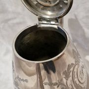 Napoleon III teapot in silver-plated metal – 19th century – Rococo decoration
