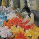 Peinture " le marché aux fleurs" de béziers