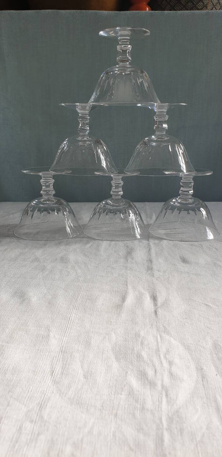 6 coupes à Champagne en cristal