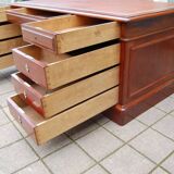 Very large chest of drawers desk from the Louis Philippe period in mahogany from the 19th century.