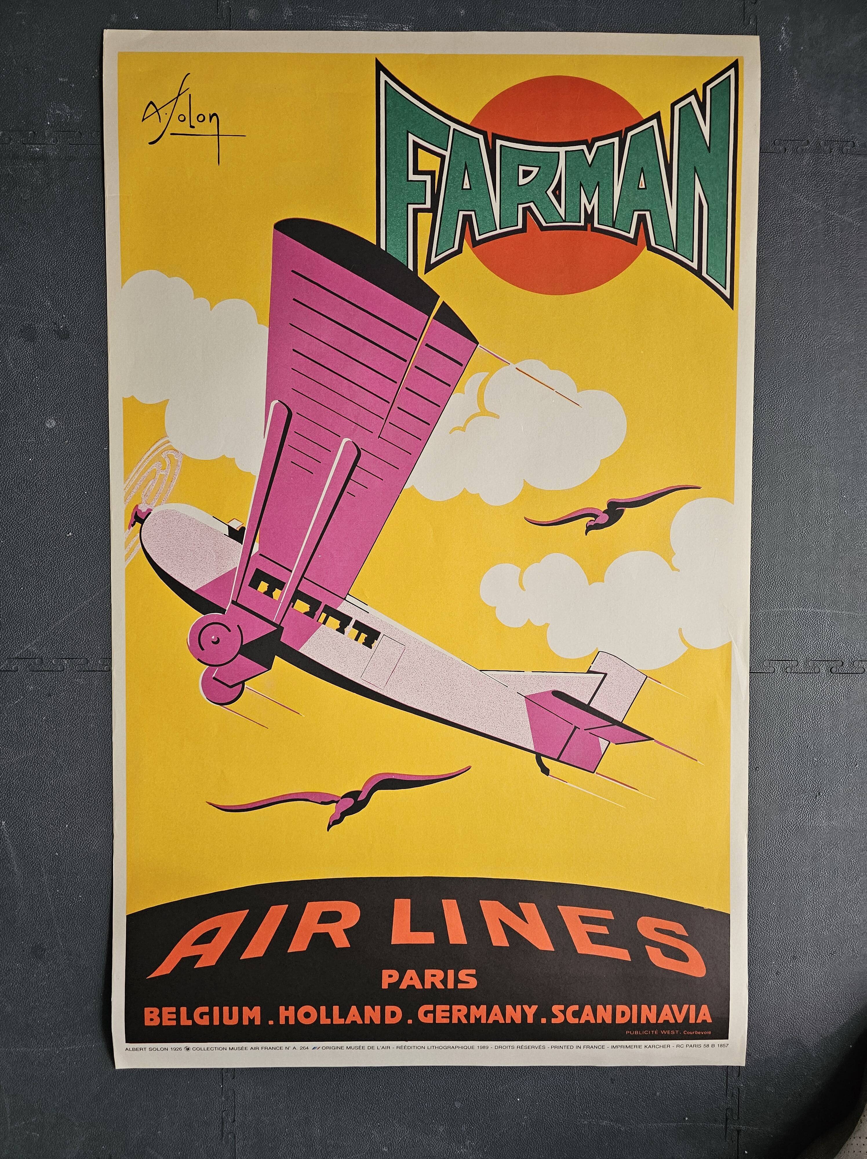 FARMAN AIRLINES poster - Albert Solon
