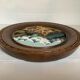 Ancient mountain landscape frame painted and carved by hand