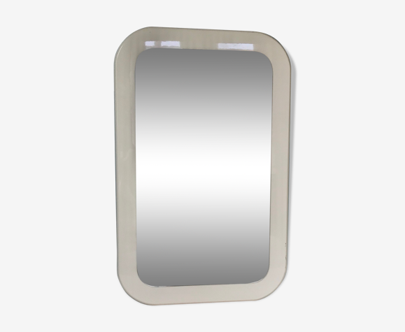 Miroir en résine laquée écrue années 70 110x70cm