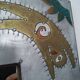 Curious riveted metal mirror 40x40cm