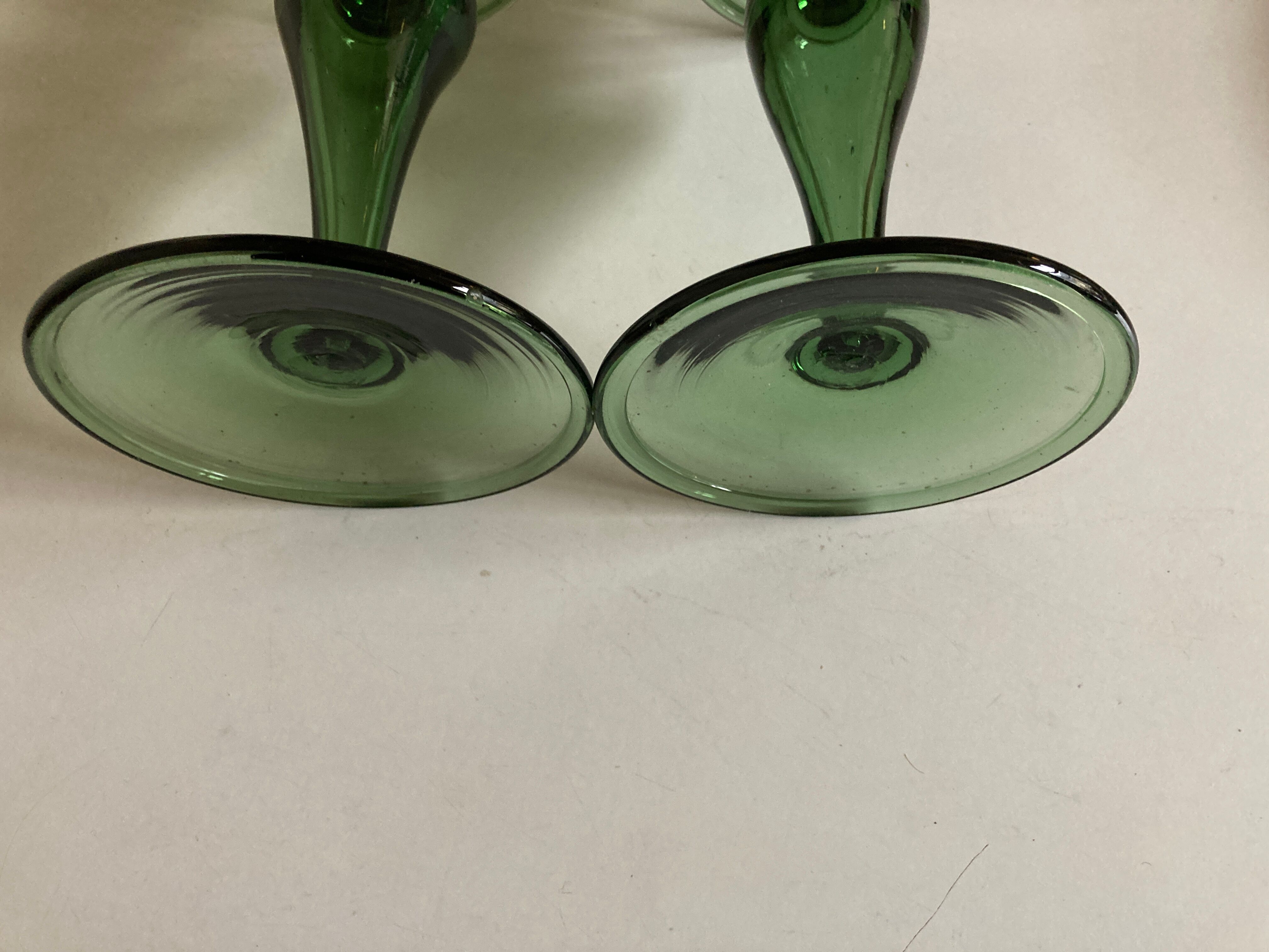 Pair of blown glass candlesticks 1960