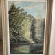 Oil painting on Isorel - River landscape Signed G Royer 86cm x 63cm