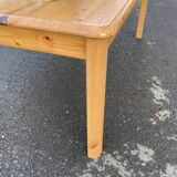 Rectangular pine wood coffee table 1980