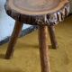 Brutalist wooden tripod stool