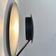 Vintage round wall light, grey and black metal, Italy 1970.