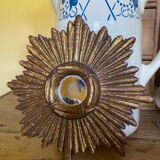 Sun mirror in wood 19cm