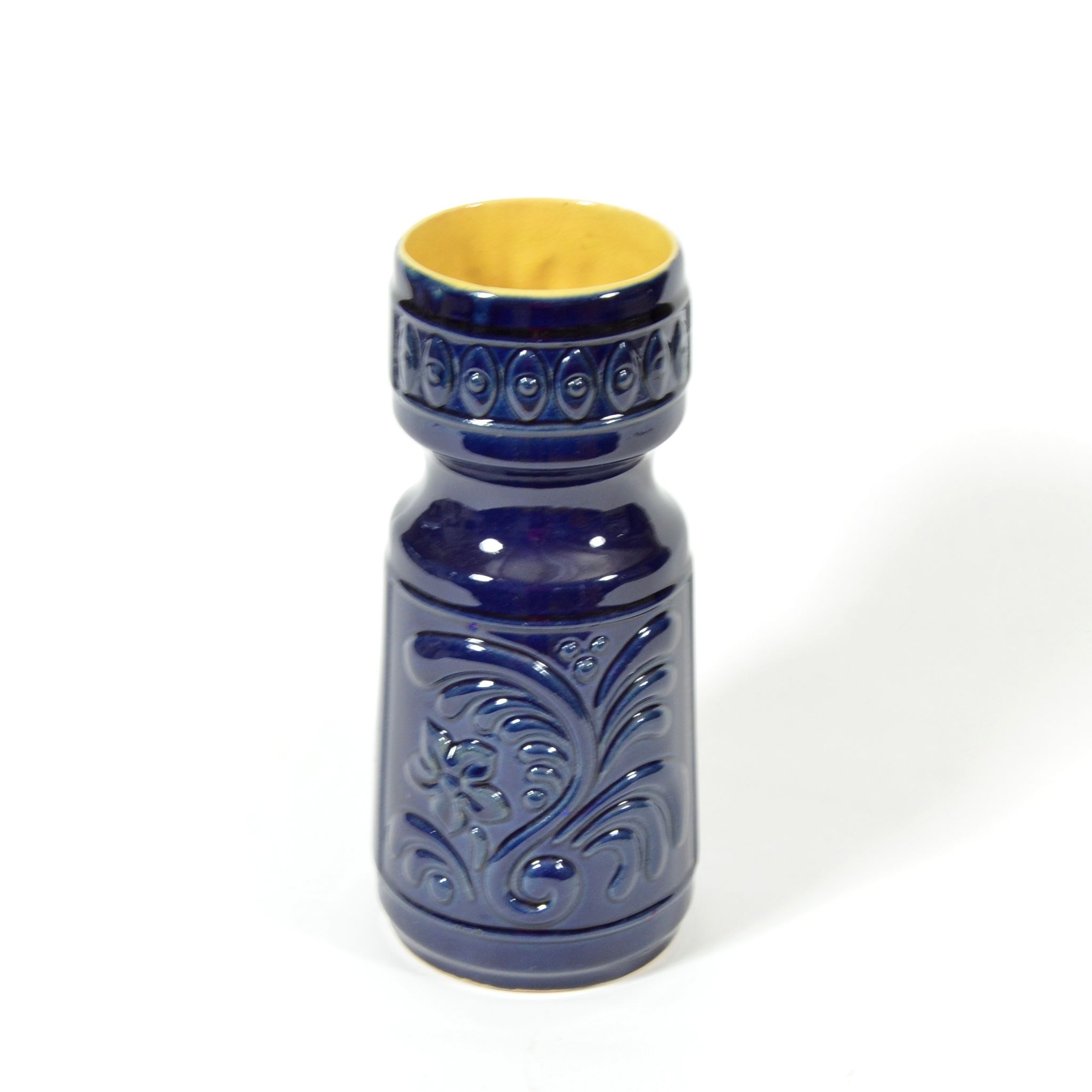 1960s blue pottery vase