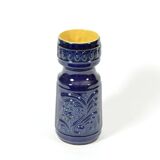 1960s blue pottery vase
