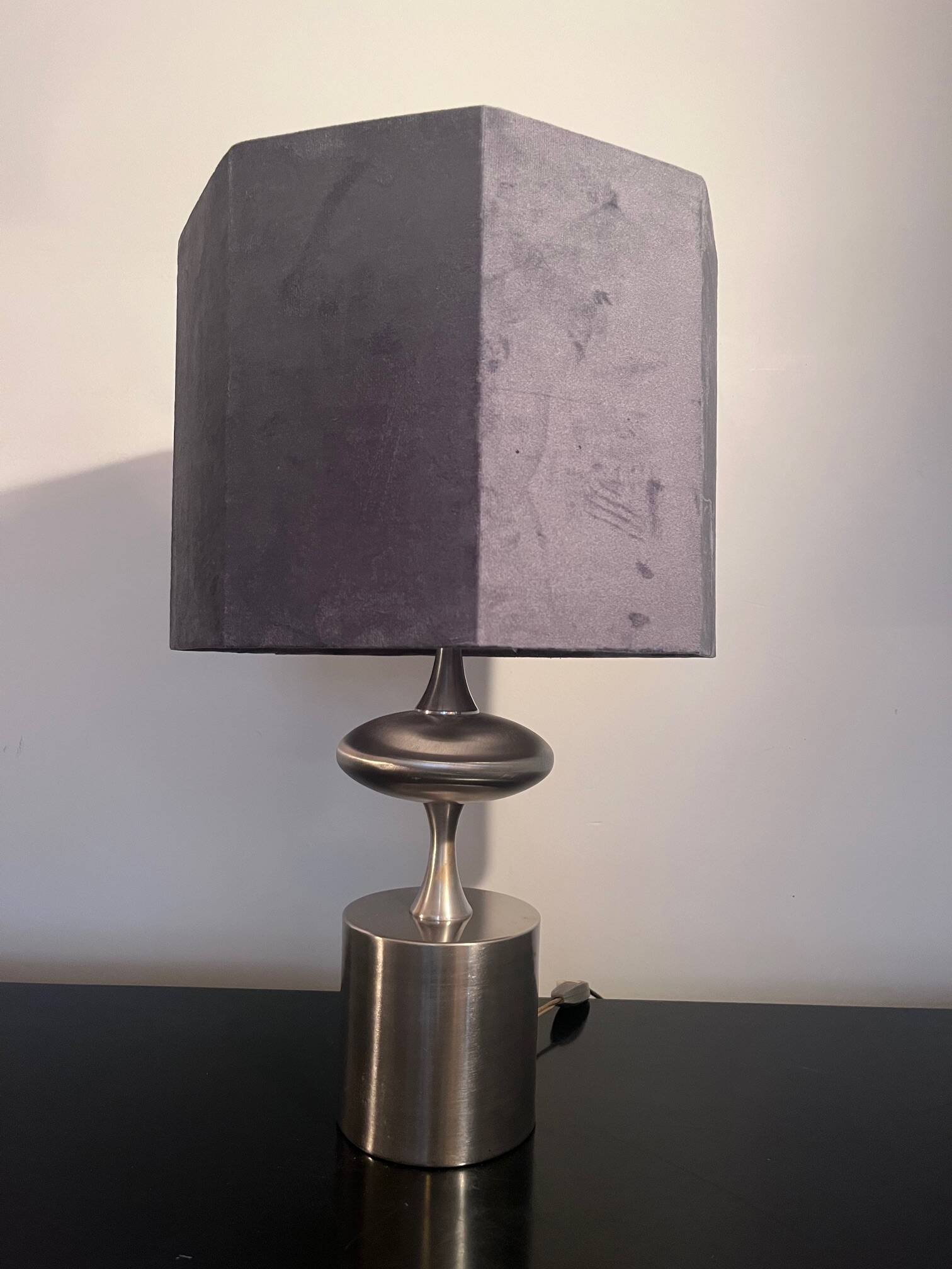 Barbier brushed steel lamp