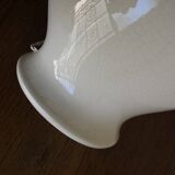 Neo-classical baluster lamp in cracked white earthenware from the 1970s.