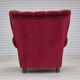 1960s, Danish relax armchair, original condition, red furniture velour.