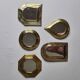 Ensemble de 5 miroirs marocains en laiton vintage 9x9cm