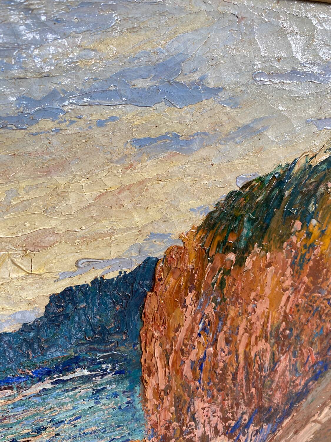 Cowez rocky coast marine painting