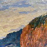 Tableau marine côte rocheuse Cowez