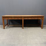 Large antique drapery fabric table