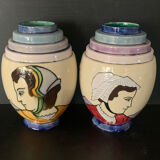 Pair of Annecy ceramic vases