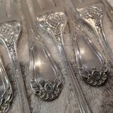 11 silver-plated cake forks, goldsmith SFAM Louis XIV style