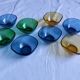 Vereco amber, blue and green glass cups set of 8