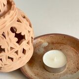 Handmade terracotta tealight candle holder