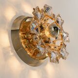 Pair of wall sconces in gilded crystal by Palwa, Germany, 1960s.