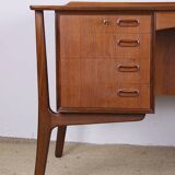 Large Danish teak desk, double sided, by Svend Aage Madsen for H. P Hansen 1960.