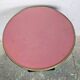 Pink and brass bistro table, Art Deco pyramidal base.