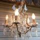 Rare antique brass and crystal cage chandelier with 5 lights from the 20th century - CONDITION OF THE MARKET GAU?