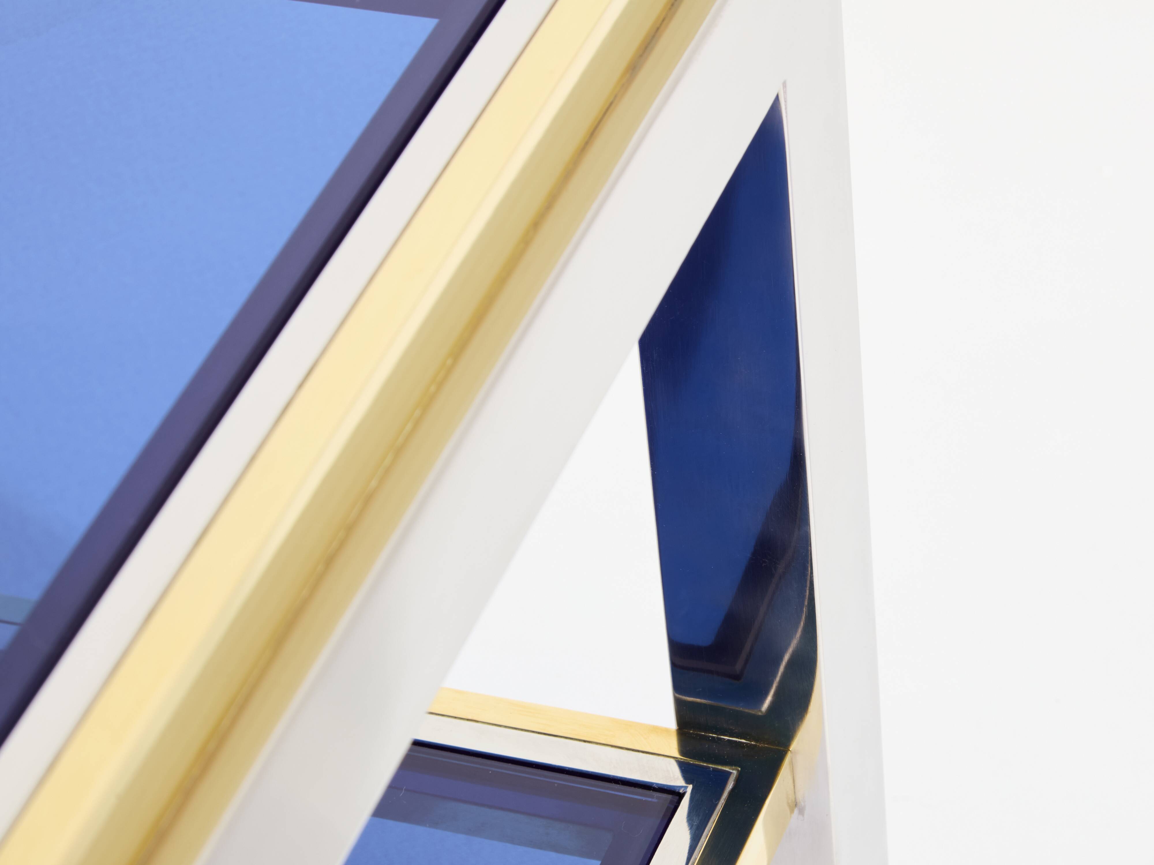 Pair of Flaminia chrome brass side tables by Willy Rizzo 1970