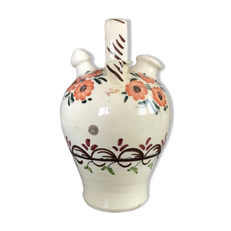 Gargoulette Cantir in ceramic with floral paint decoration