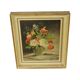 Flowers in Vase Still Life Painting Oil on Canvas Framed Signed