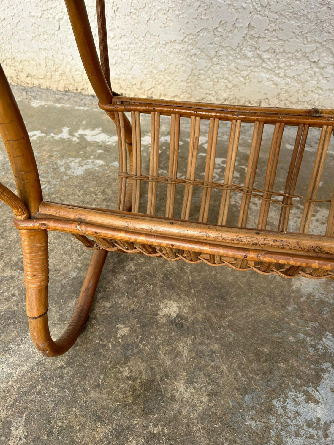 Vintage rattan magazine table