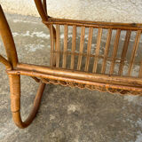 Vintage rattan magazine table
