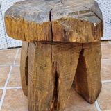 Brutalist mushroom stool, solid treated wood, indoor/outdoor H.34