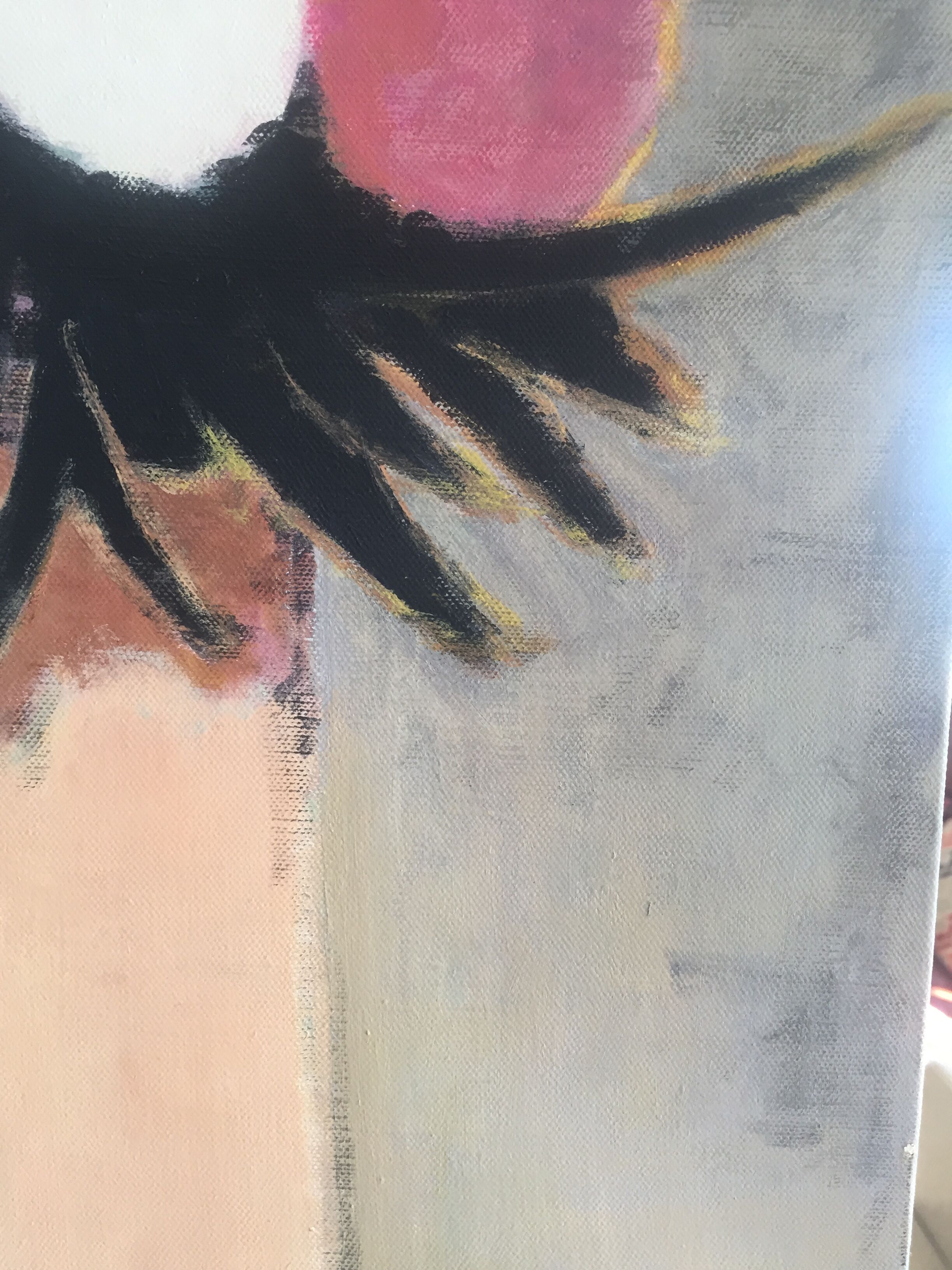 Beautiful bouquet of flowers on canvas