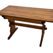 Vintage Pinewood Dining Table Desk with Drawer 60s Design