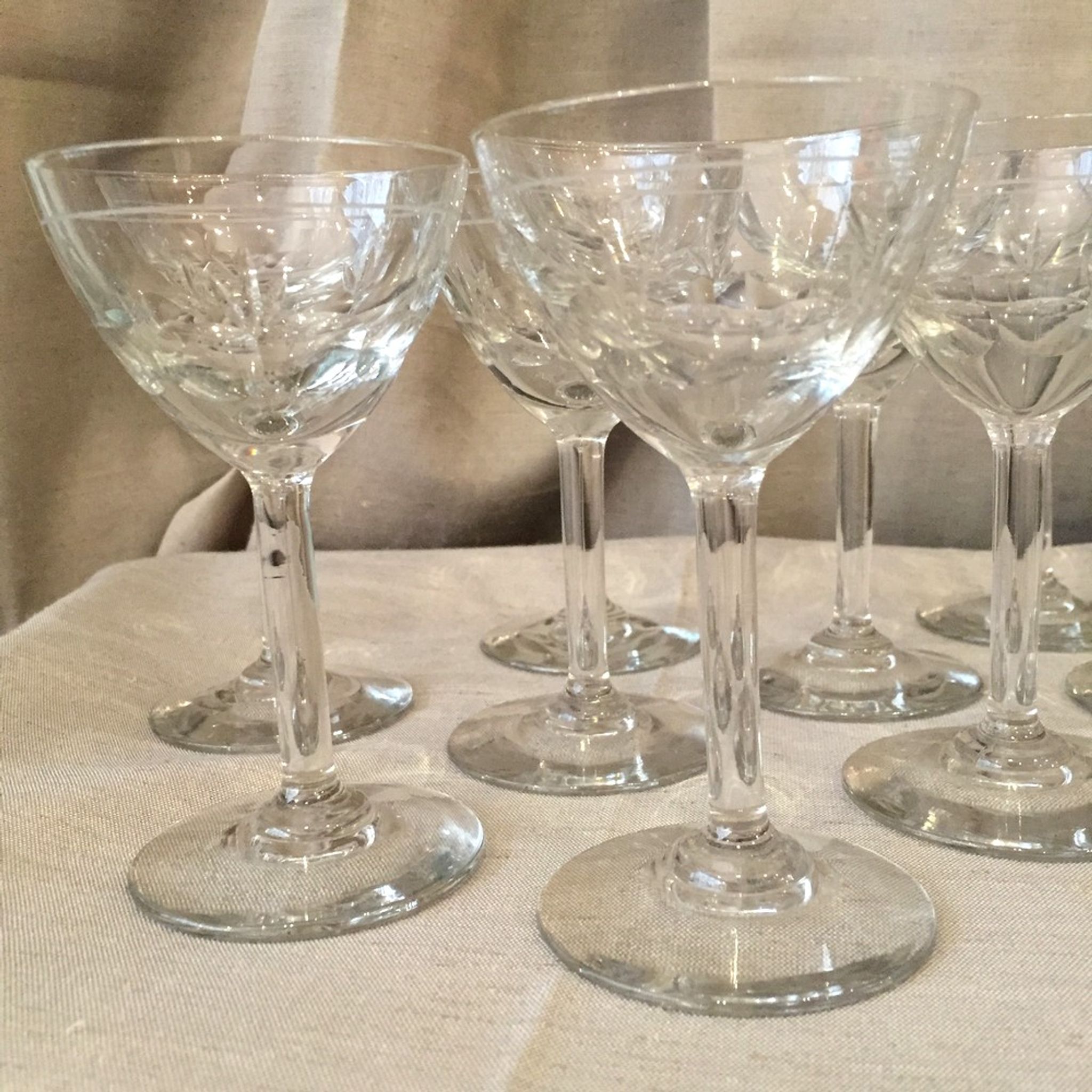 Suite of 10 glasses of port cooked wine or digestive glass shesel