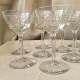 Suite of 10 glasses of port cooked wine or digestive glass shesel