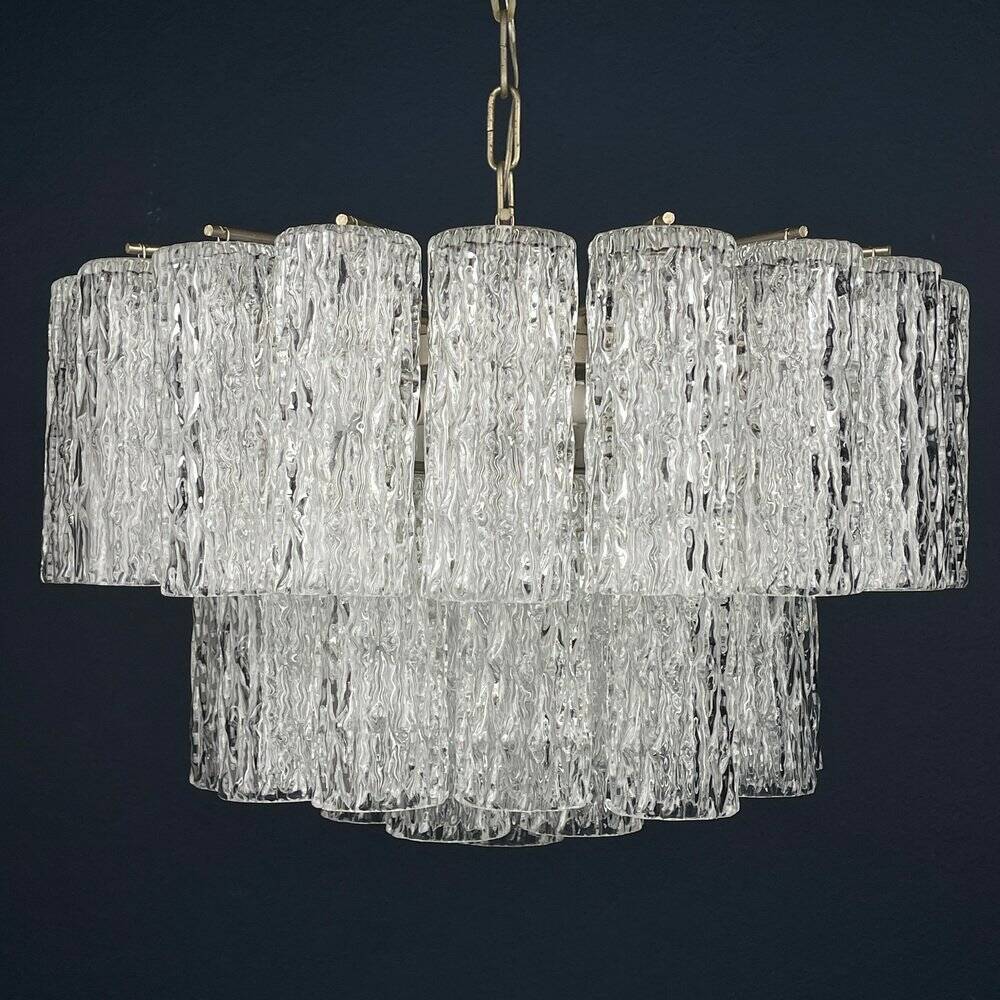 Mid-Century Murano glass chandelier Tronchi by Toni Zuccheri for Venini, Italy, 1960s