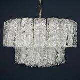 Mid-Century Murano glass chandelier Tronchi by Toni Zuccheri for Venini, Italy, 1960s