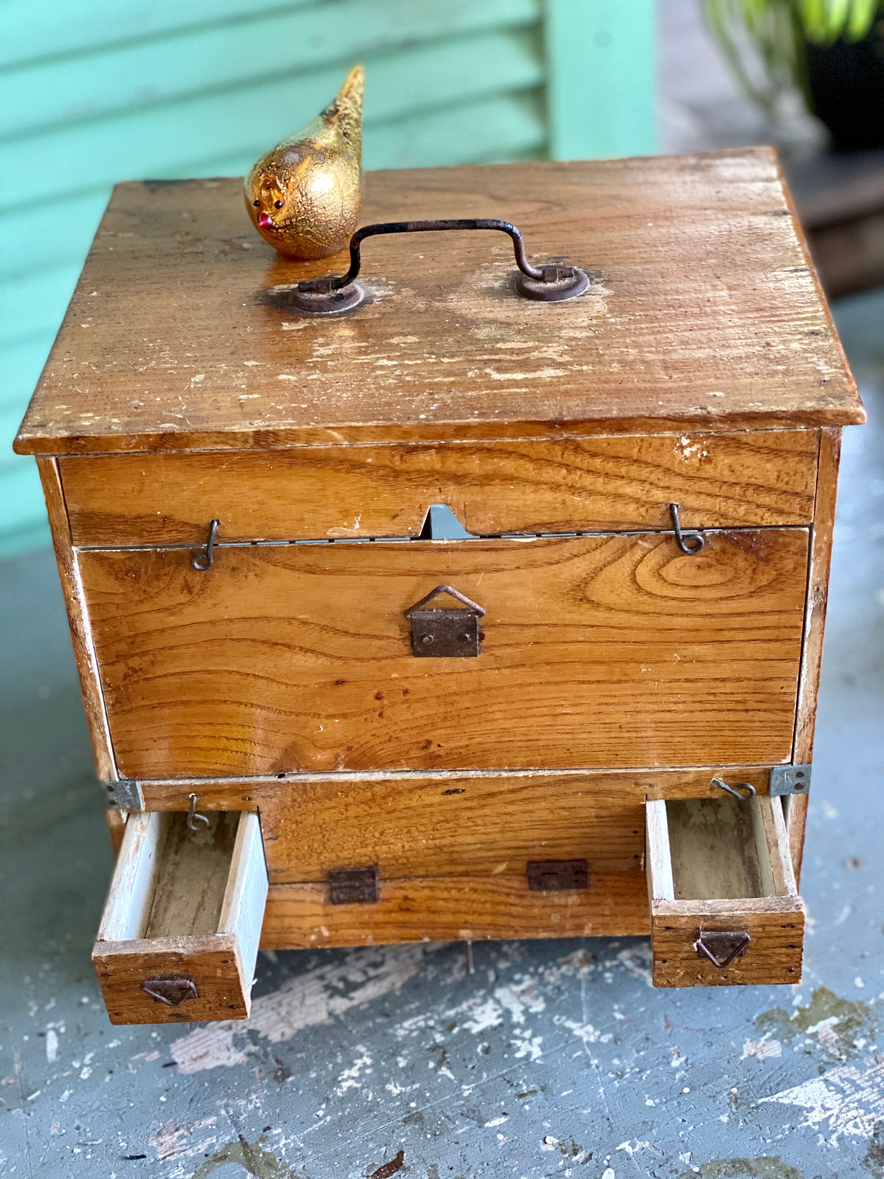 Wooden and steel bird cage