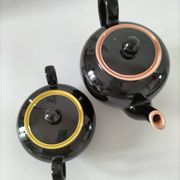 Teapot and sugar bowl Villeroy & Boch model Biarritz glossy black