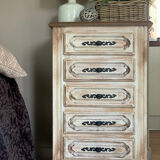 Storage unit - Solid wood chest of drawers - Patinated