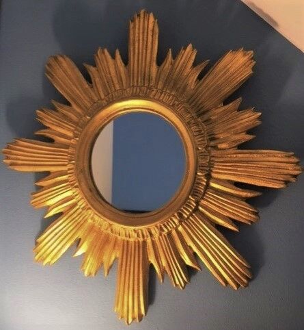 Mirror sun gilded wood 44 cm, 1960