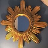Mirror sun gilded wood 44 cm, 1960